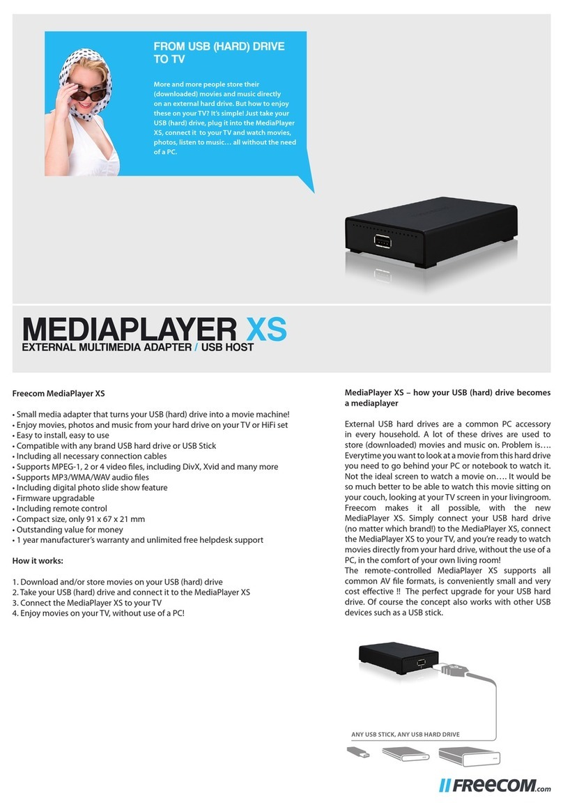 Freecom MediaPlayer XS Specifications