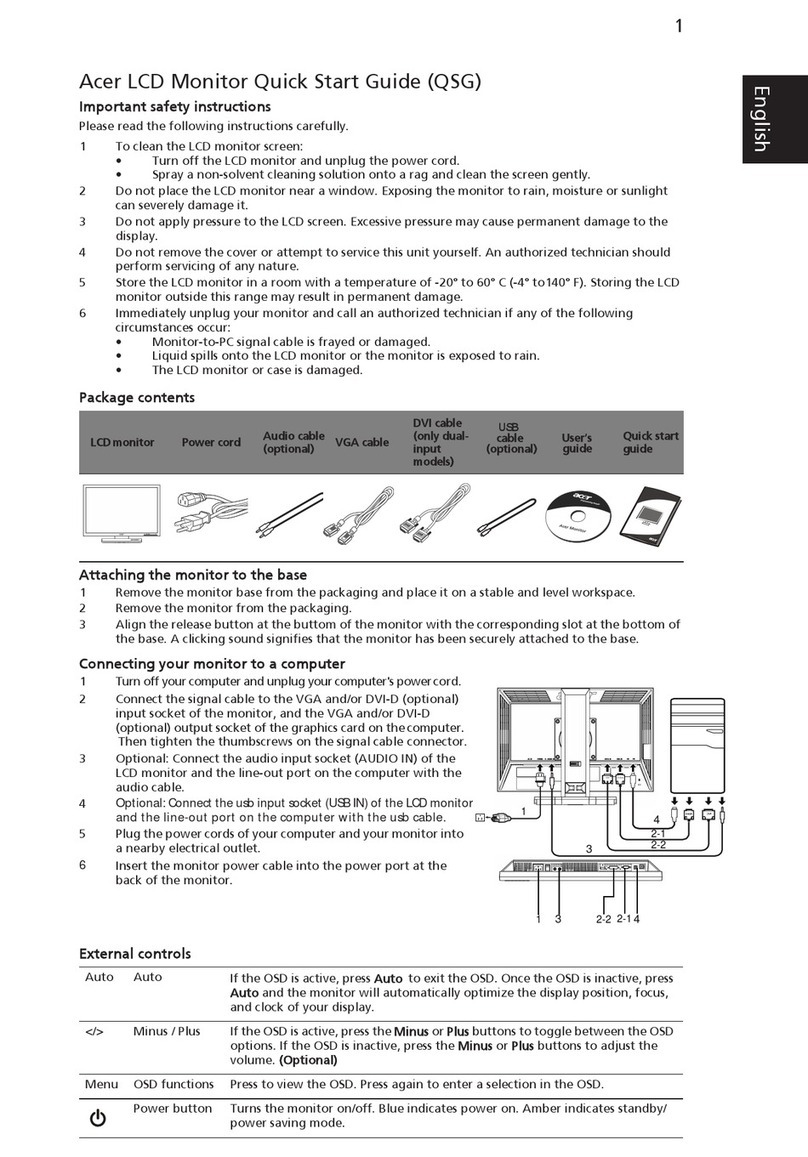 Acer B223W - Bdmr - 22" LCD Monitor User manual Acer B223W - Bdmr - 22" LCD Monitor User manual
