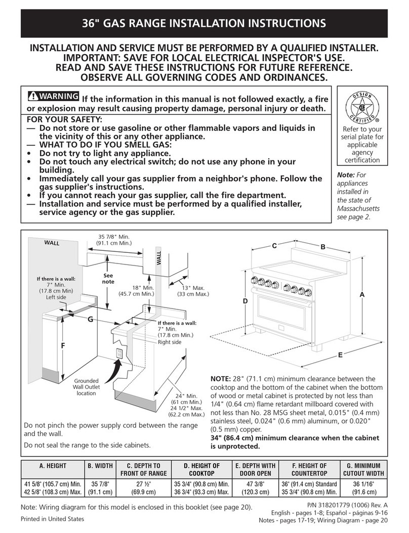 Electrolux ICON Professional E36GF76JPS installation instructions