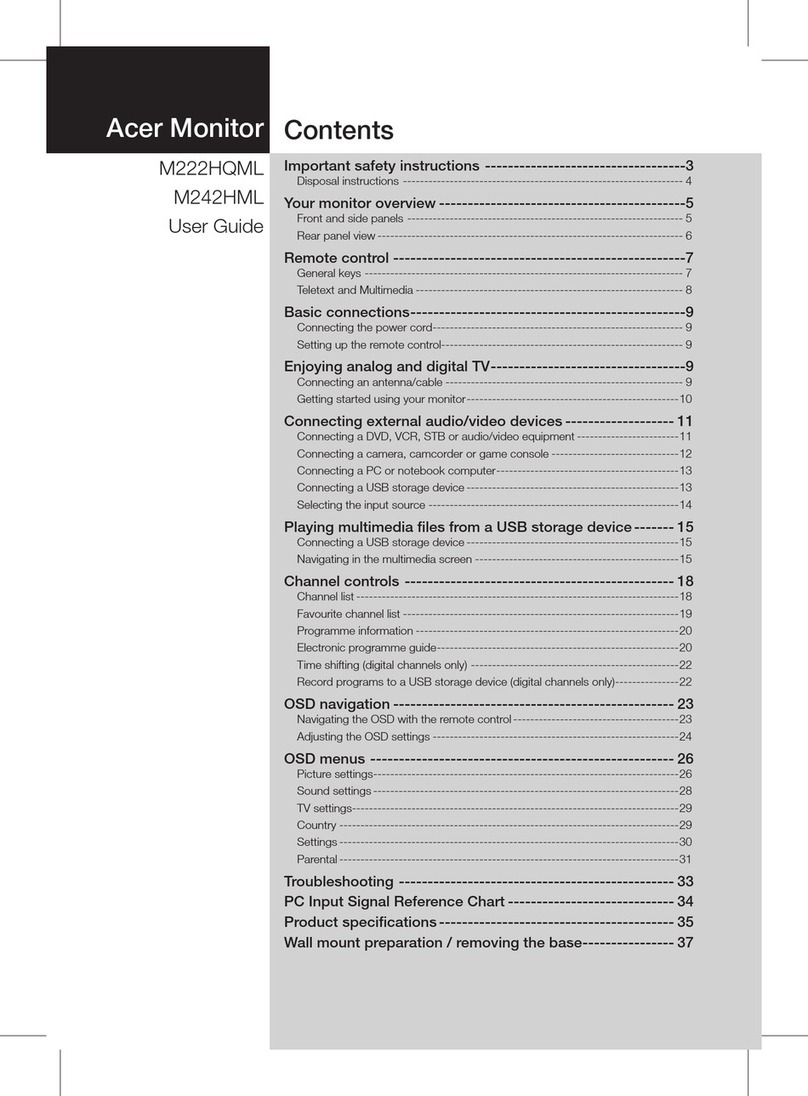 Acer M222HQML User manual