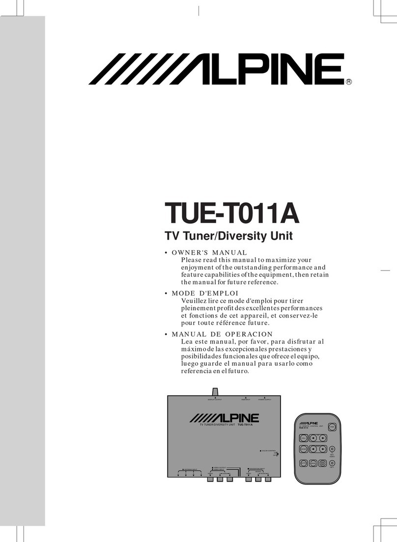 Alpine N852A - NVE - Navigation System User manual