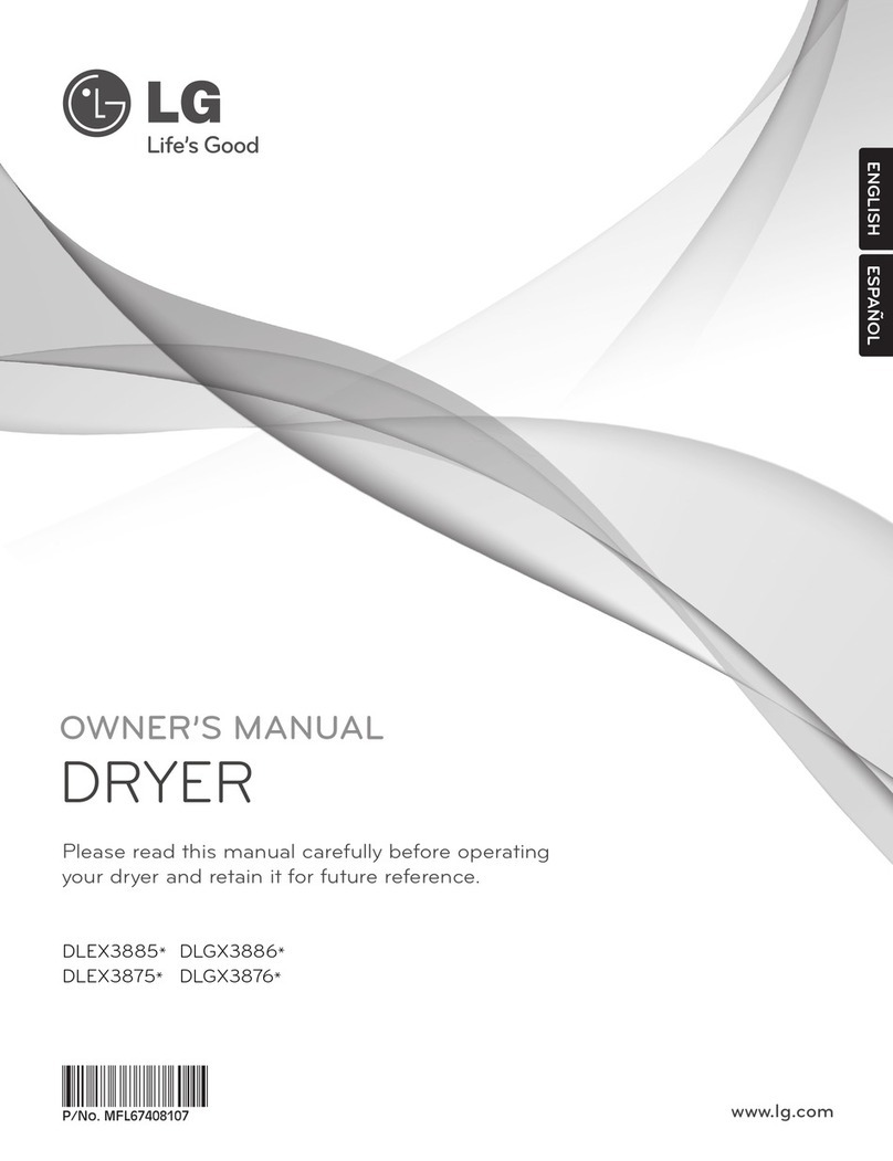 LG SteamDryer DLGX3876V User manual