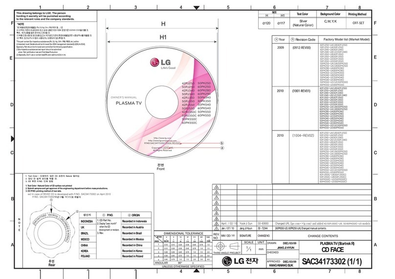 LG 50PJ340 User manual