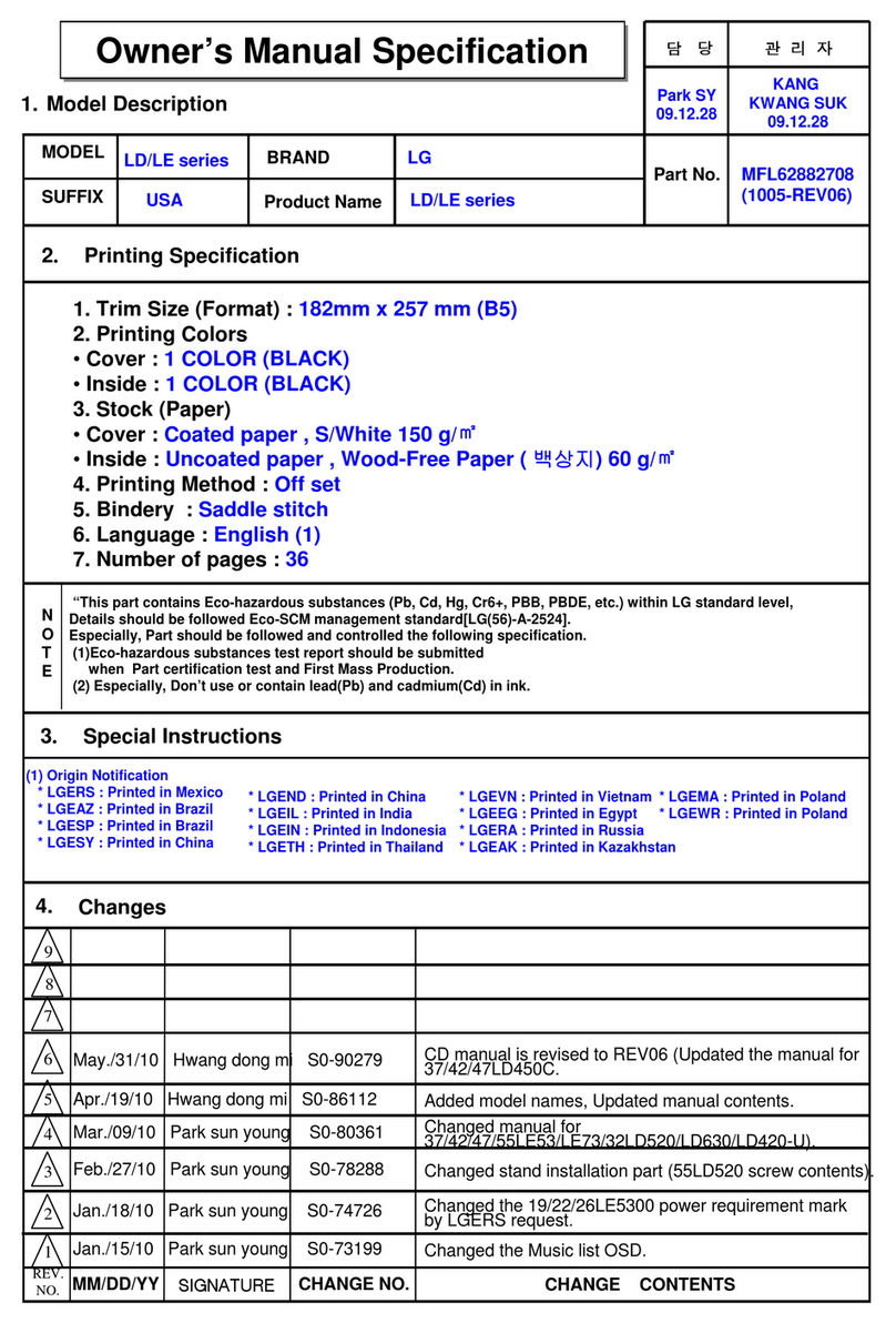 LG 55LE7300 User manual