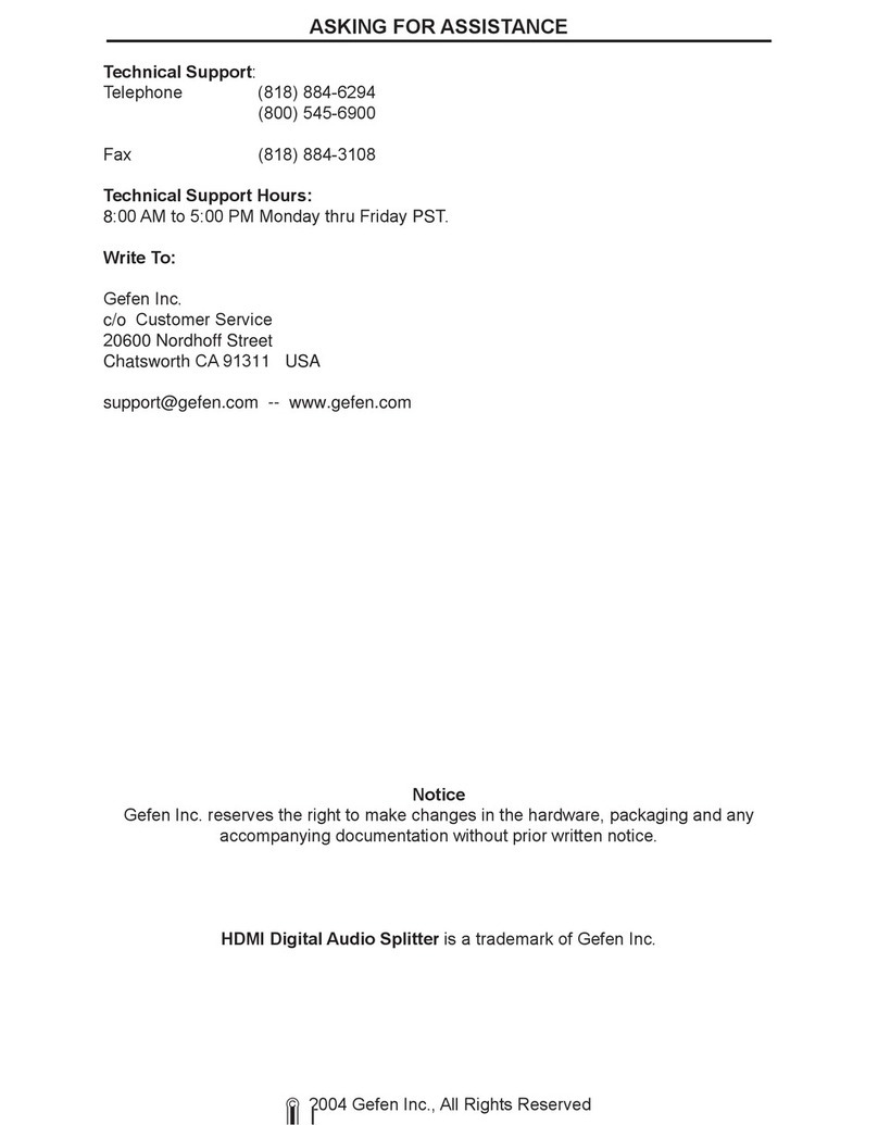 Gefen HDMI-142A User manual