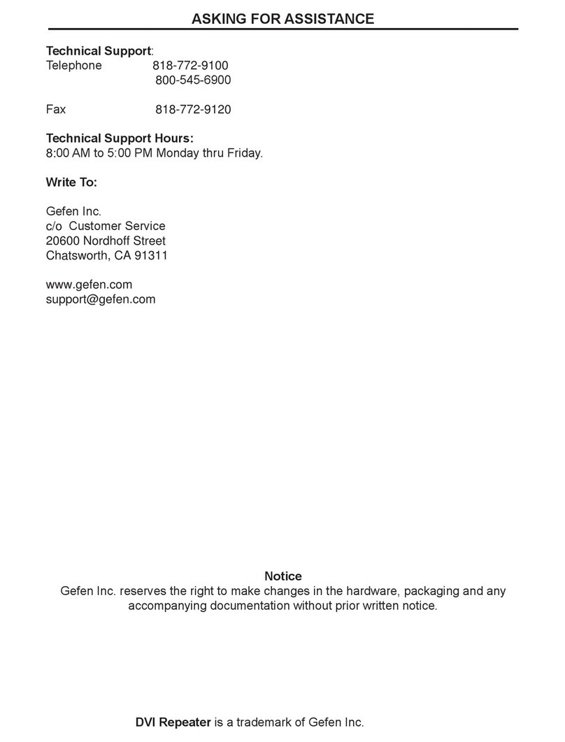 Gefen DVI-141 Operation and maintenance manual