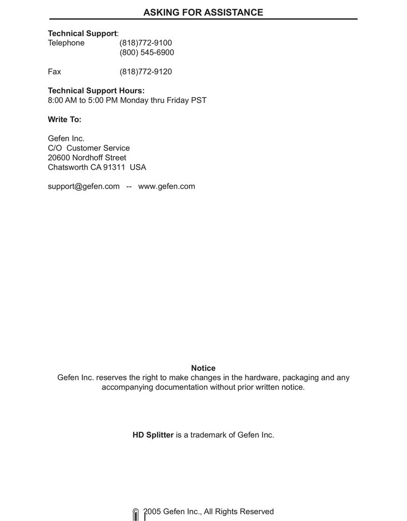 Gefen HD-142 manual
