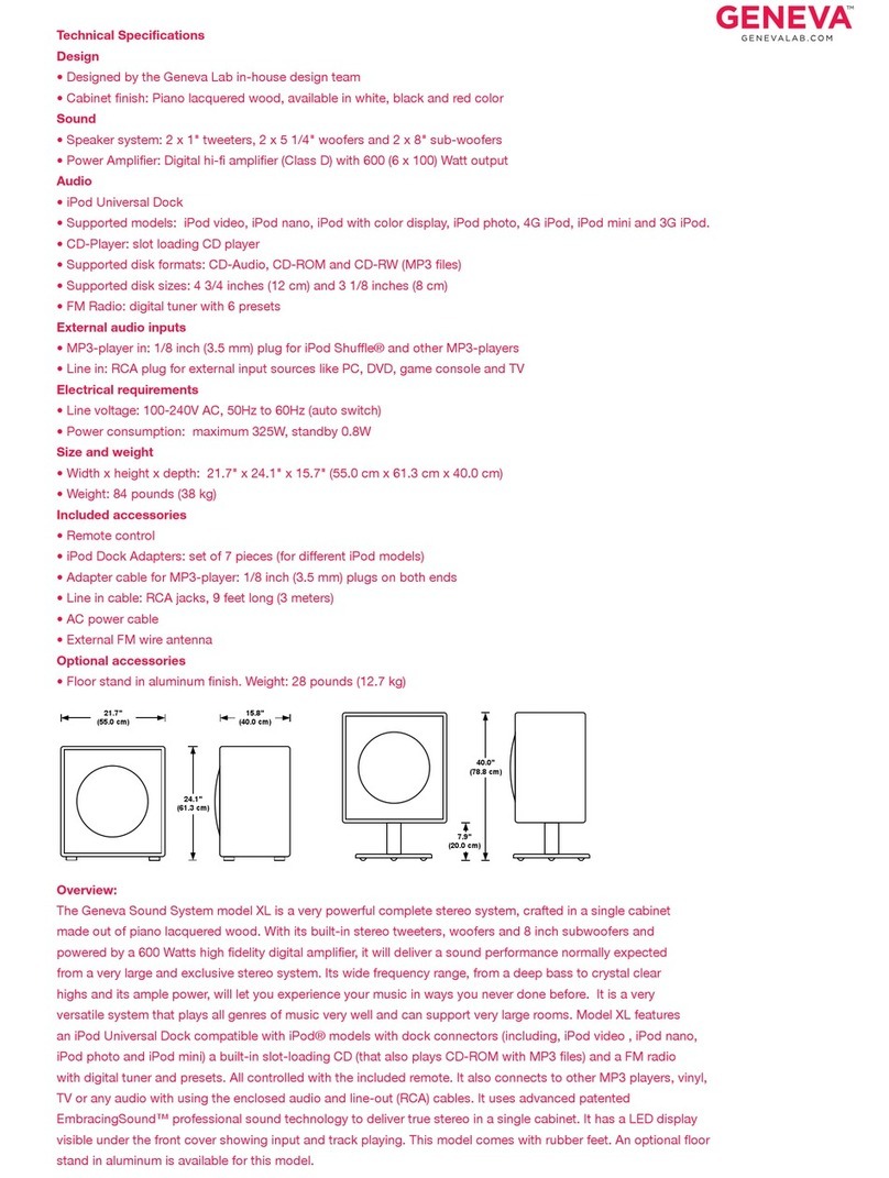 Geneva Model XL Technical specifications