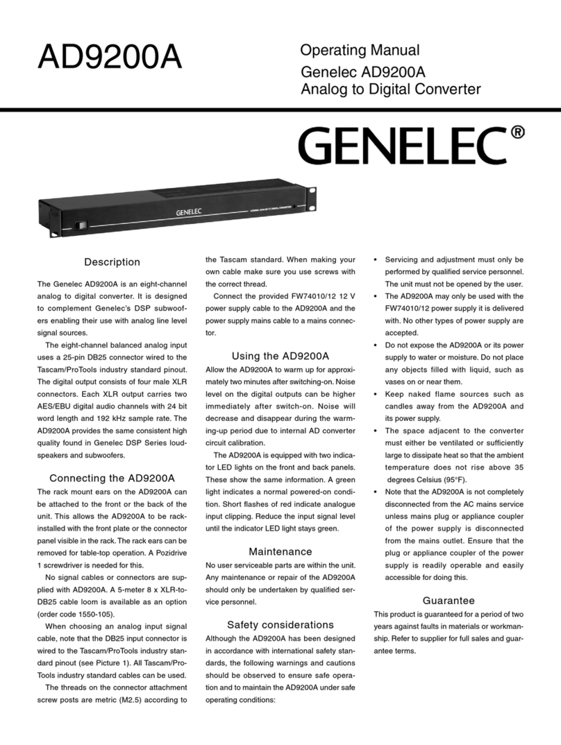Genelec AD9200A operating manual Genelec AD9200A operating manual