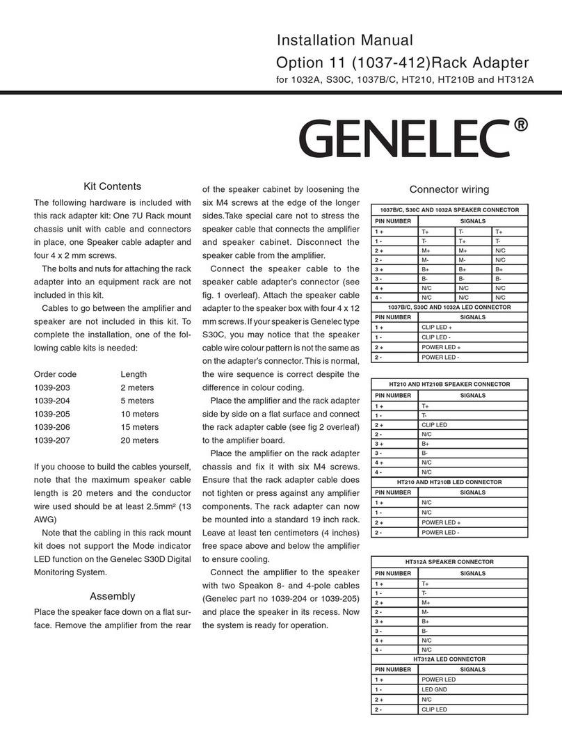 Genelec 1032A installation manual