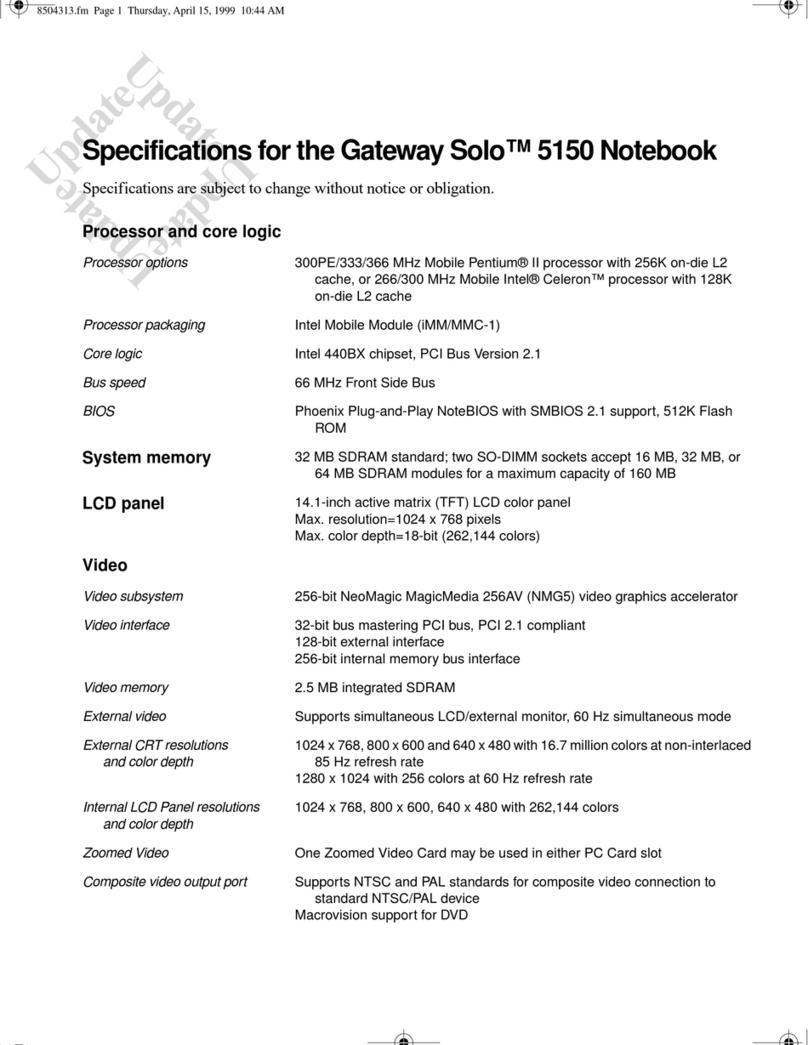 Gateway Solo 5150 User manual