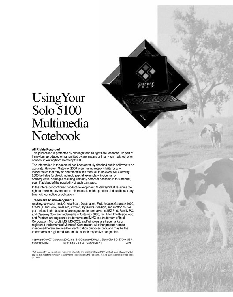Gateway Solo 5100 User manual Gateway Solo 5100 User manual