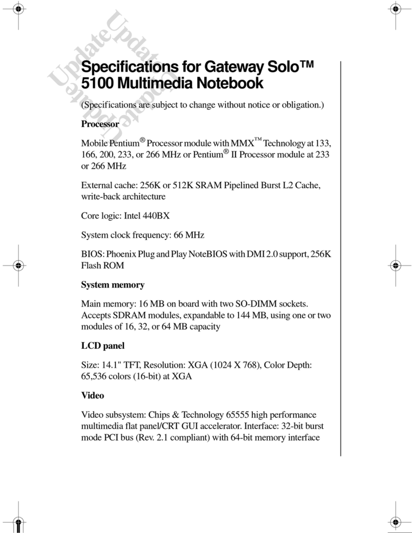 Gateway Solo 5100 User manual