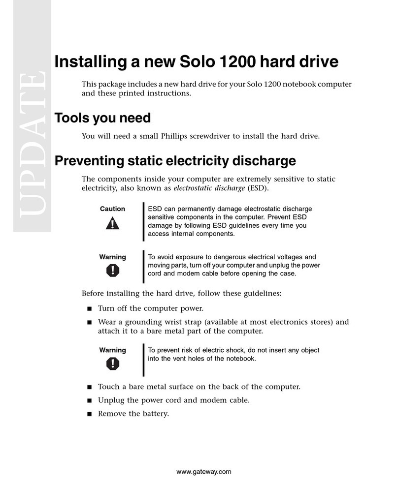Gateway Solo 1200 User manual