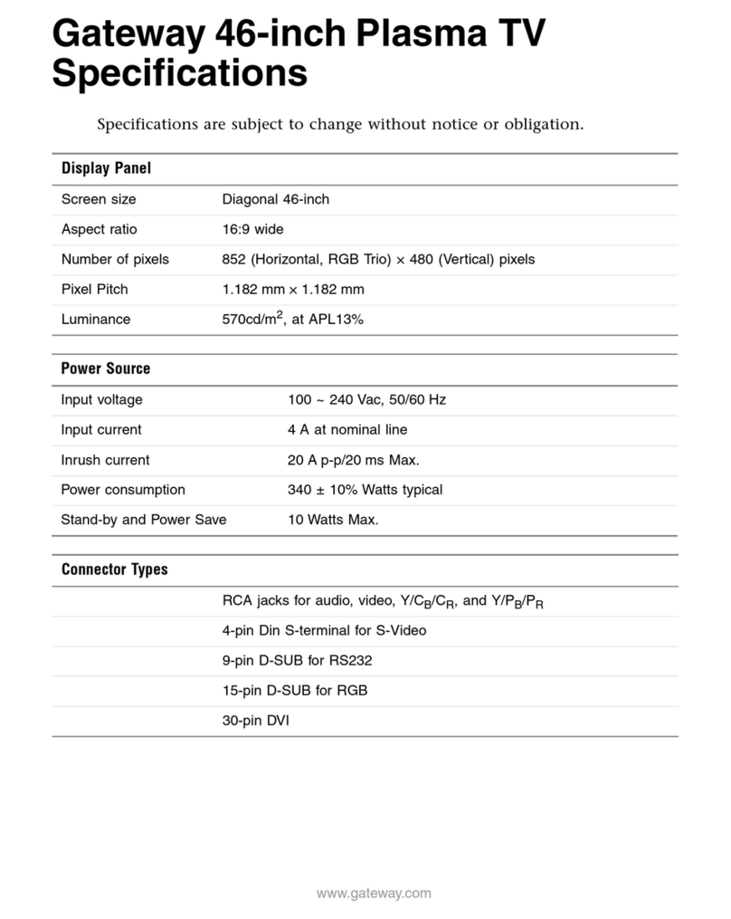 Gateway 46-inch User manual
