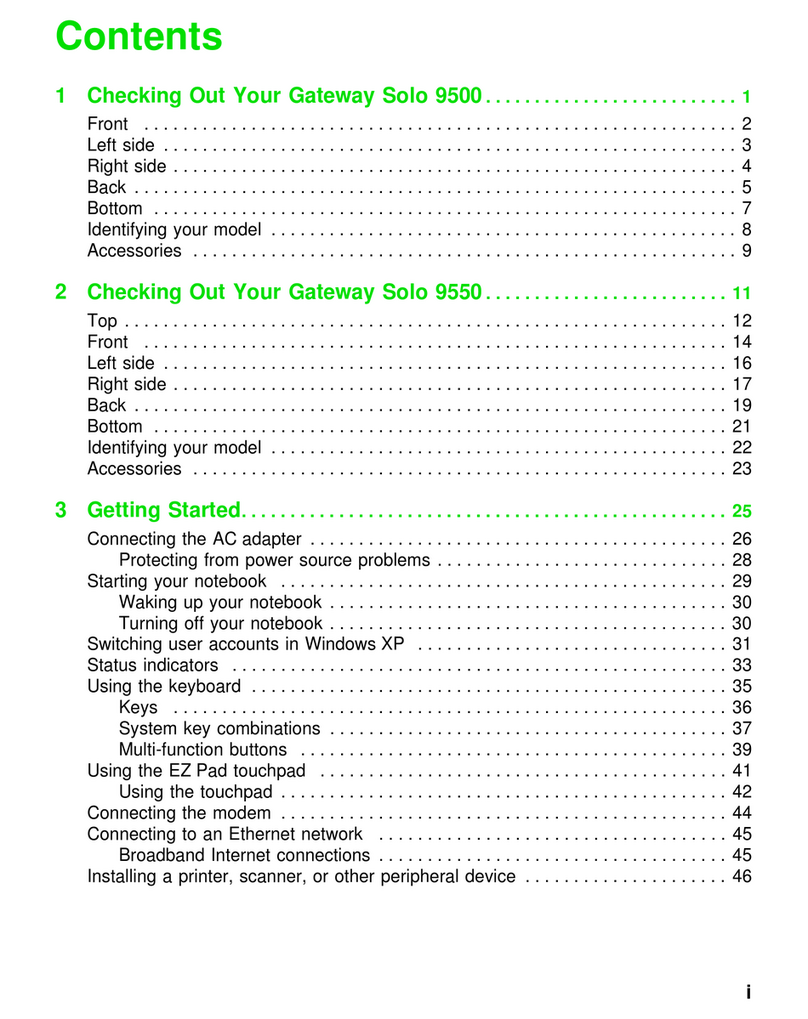 Gateway Solo 9500 User manual