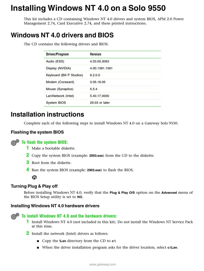 Gateway Solo 9550 Mounting instructions