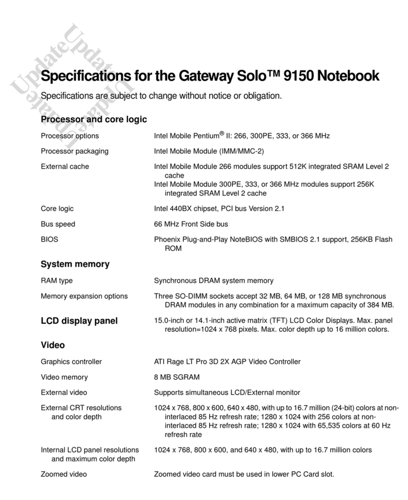 Gateway Solo 9150 User manual