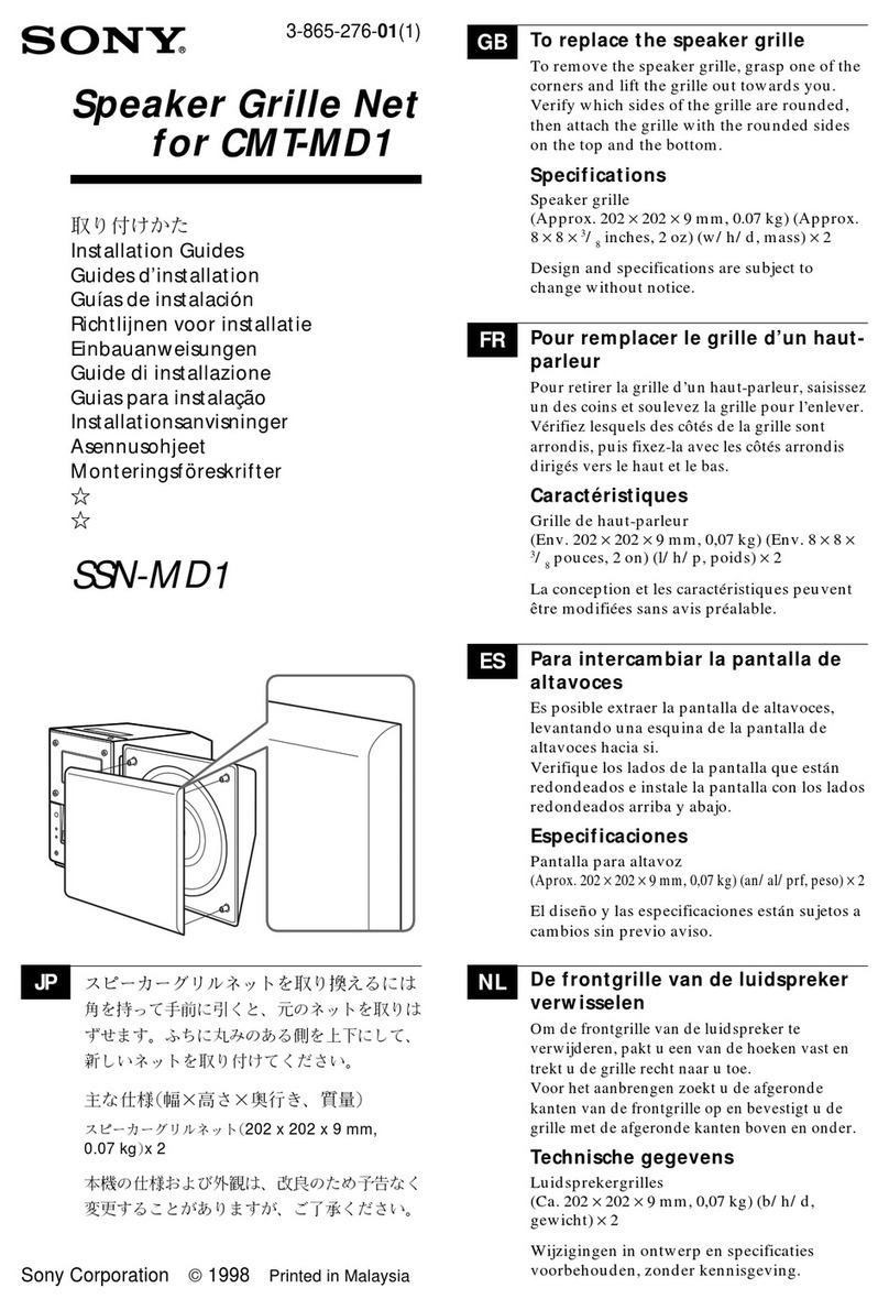 Sony SSN-MD1 Installation guides