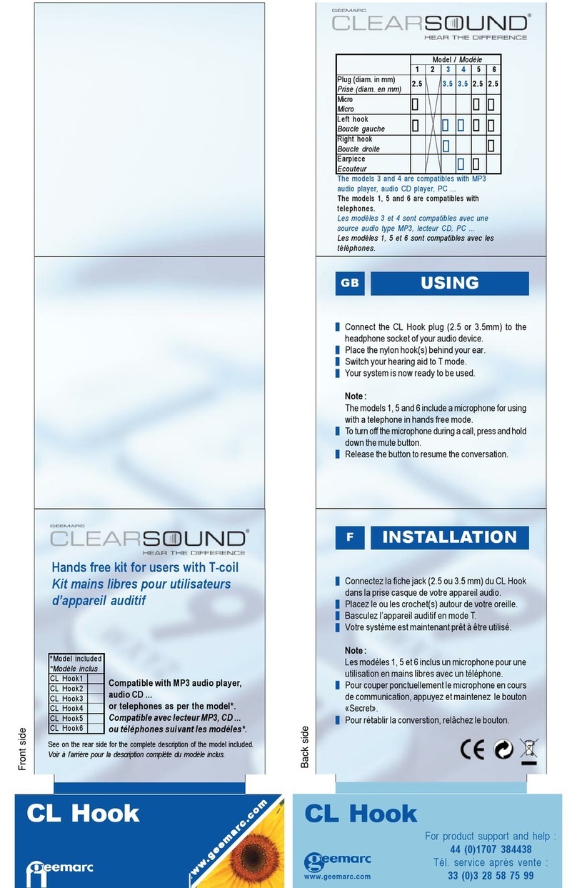 Geemarc CL Hook 1 product manual
