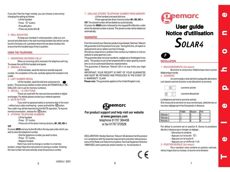 Geemarc Solar 4 User manual