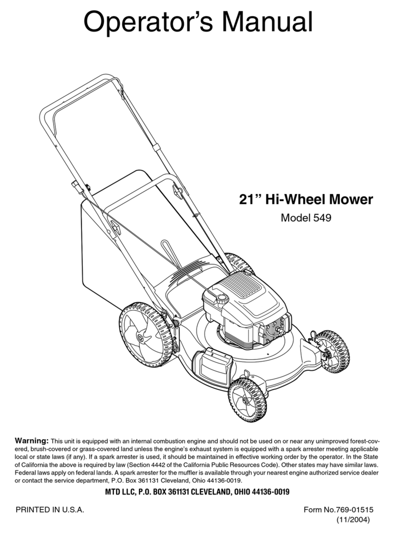 MTD 549 Series Operator's manual