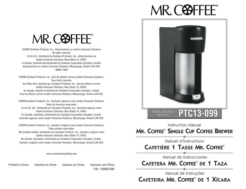 Mr. Coffee PTC13-099 User manual