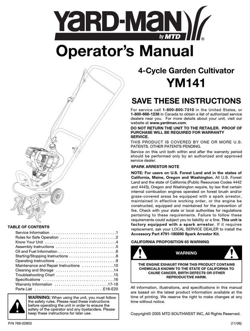 Yard-Man YM141 Operator's manual