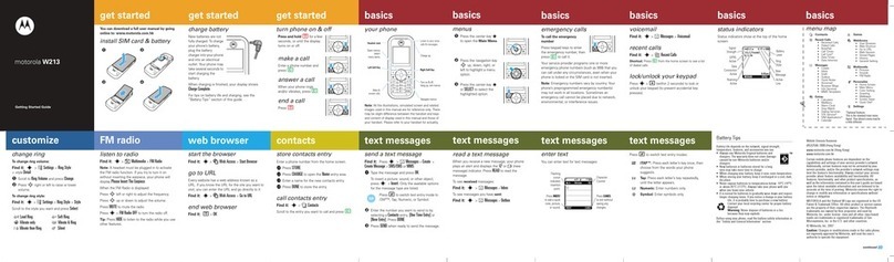 Motorola W213 Getting started guide