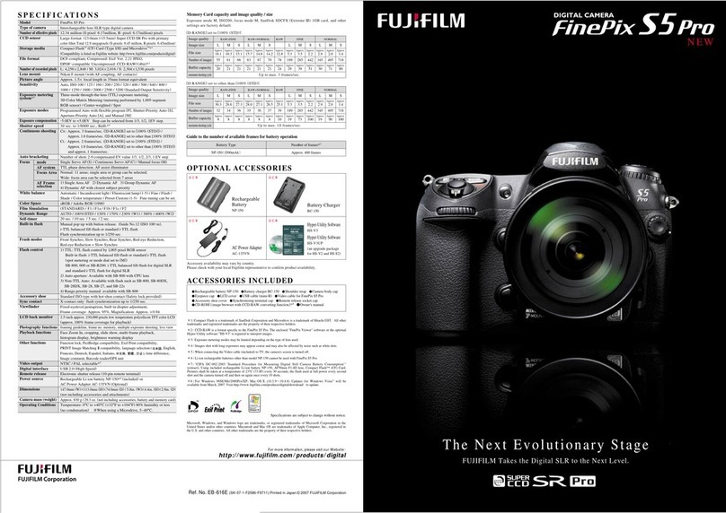 FujiFilm FinePix S5 Pro Brochure & specs