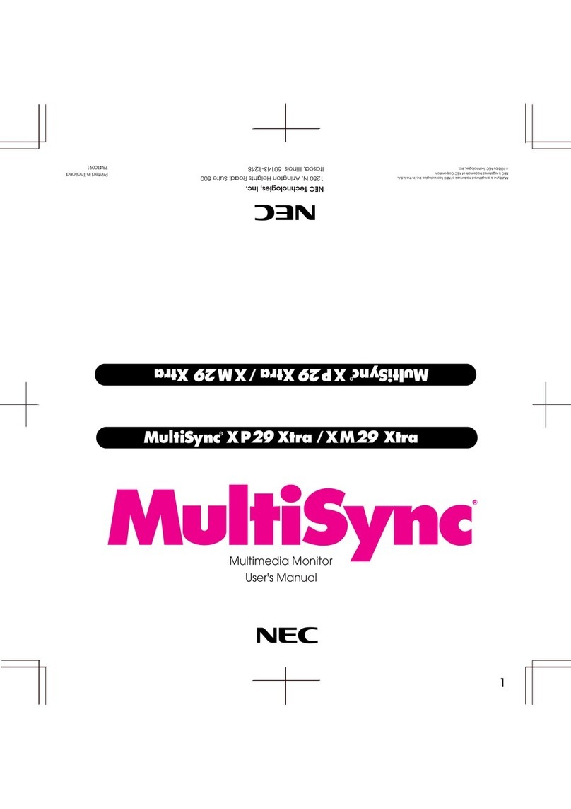 NEC MultiSync XP29, XM29 Xtra User manual