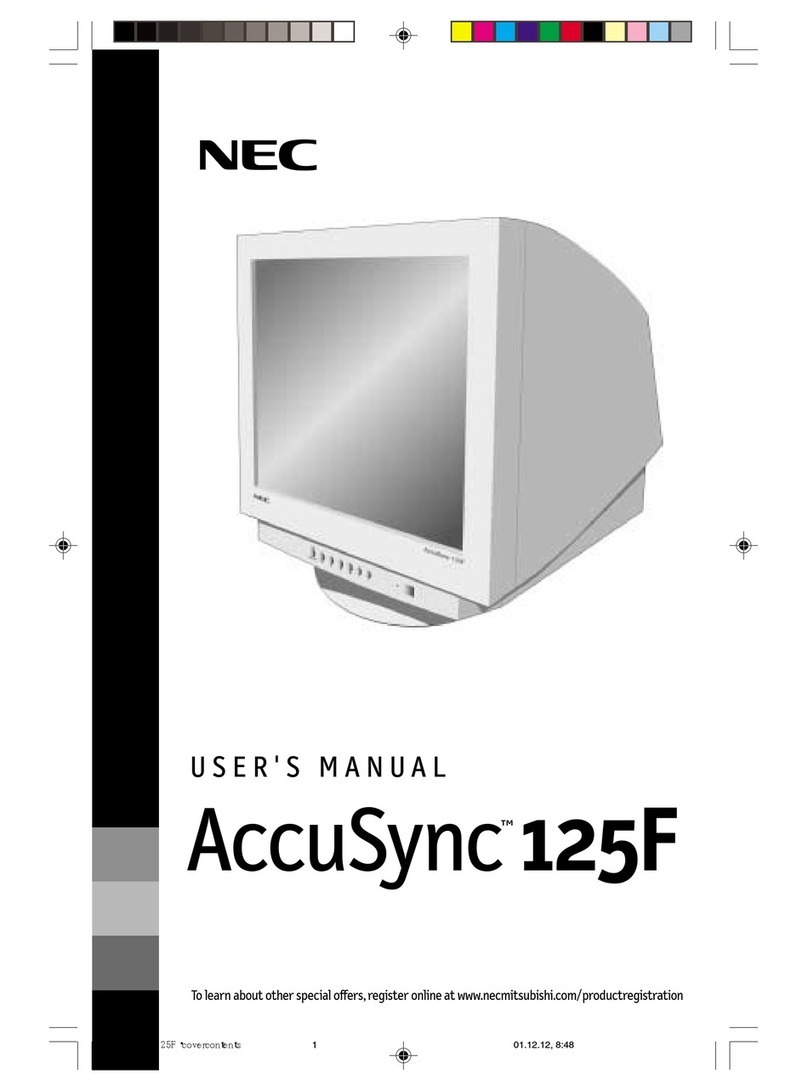 NEC AccuSync 125F User manual