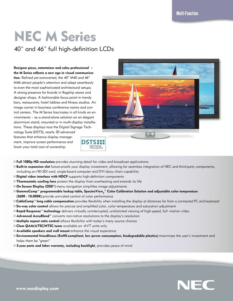 NEC M40-2-AVT - 40" LCD TV User manual