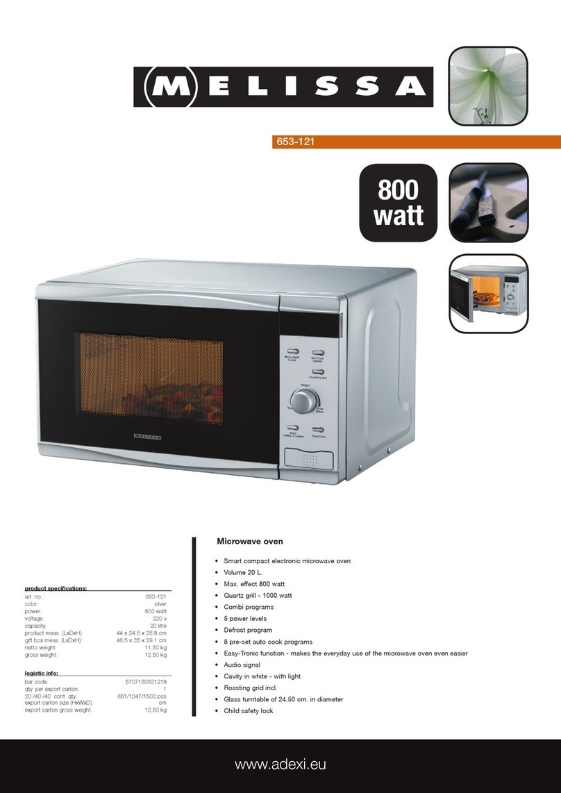 Melissa 653121 Specification sheet