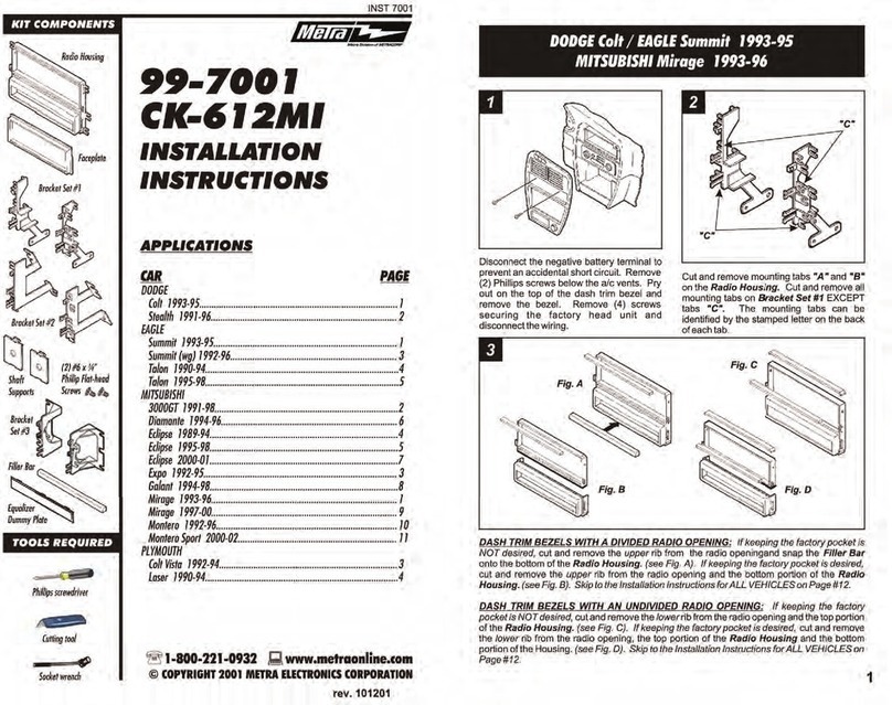 Metra Electronics 99-7001 installation instructions