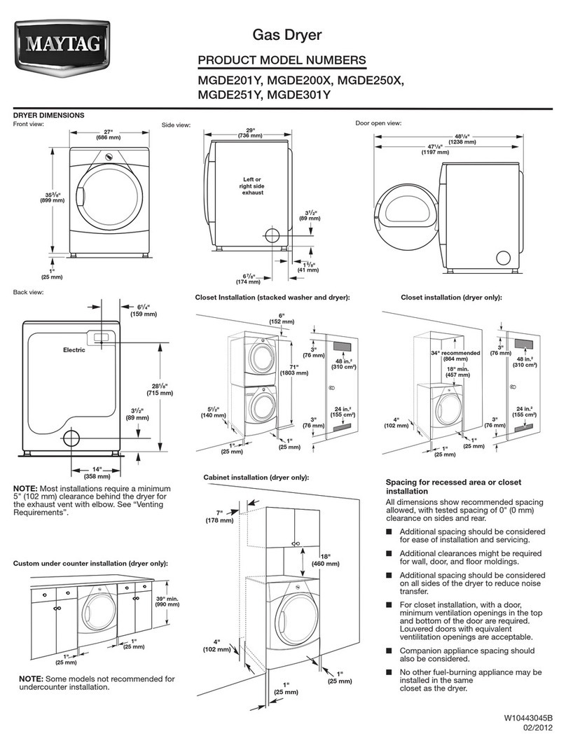 Maytag MGDE301Y User manual