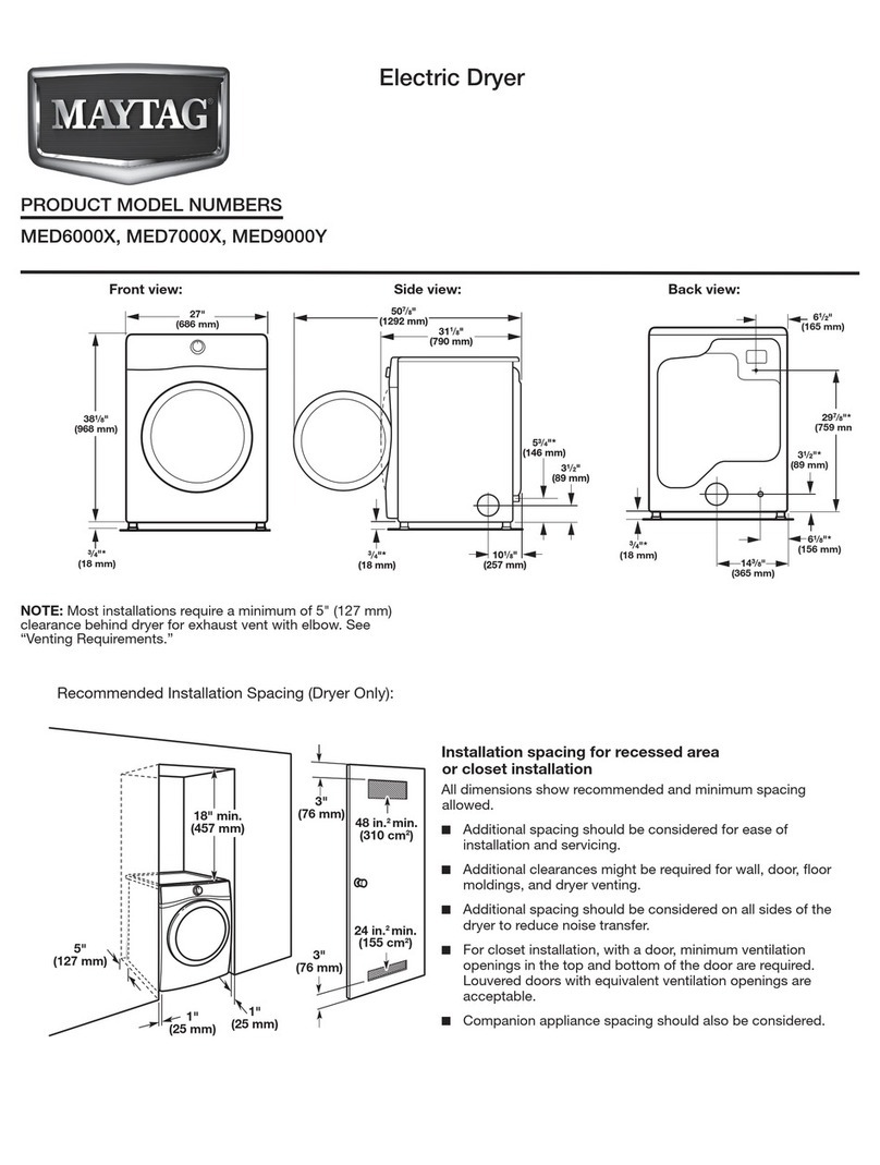 Maytag MED6000X user manual