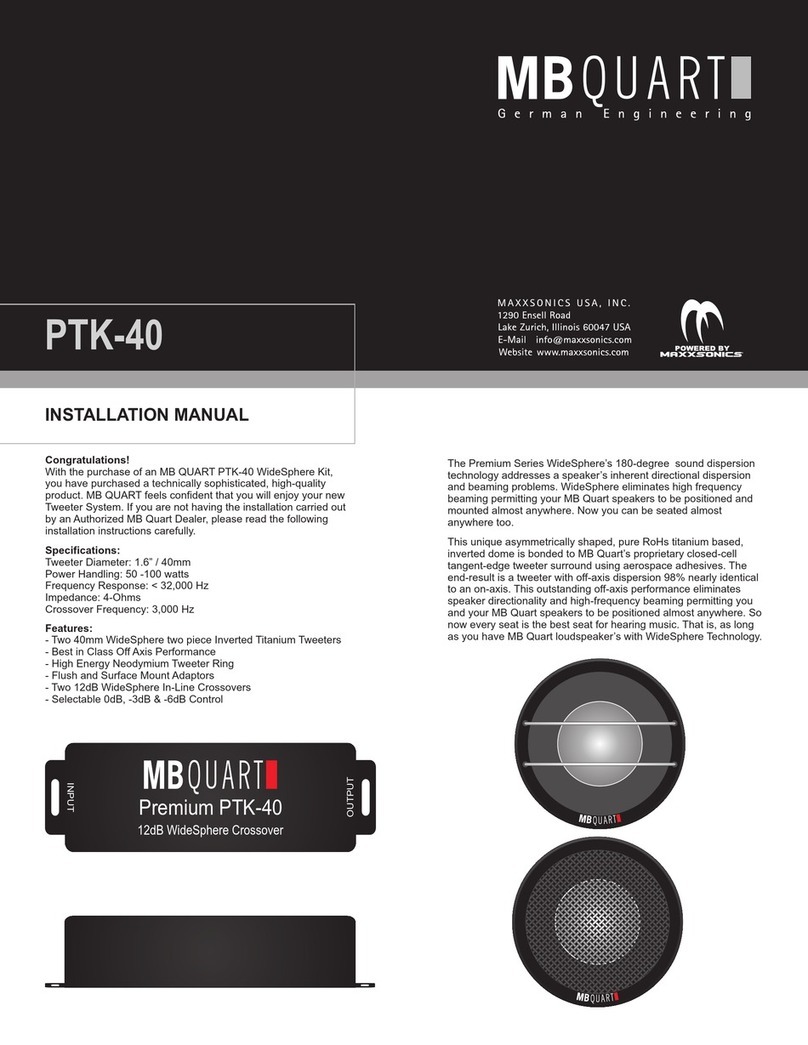 MB QUART WideSphere Kit PTK-40 installation manual