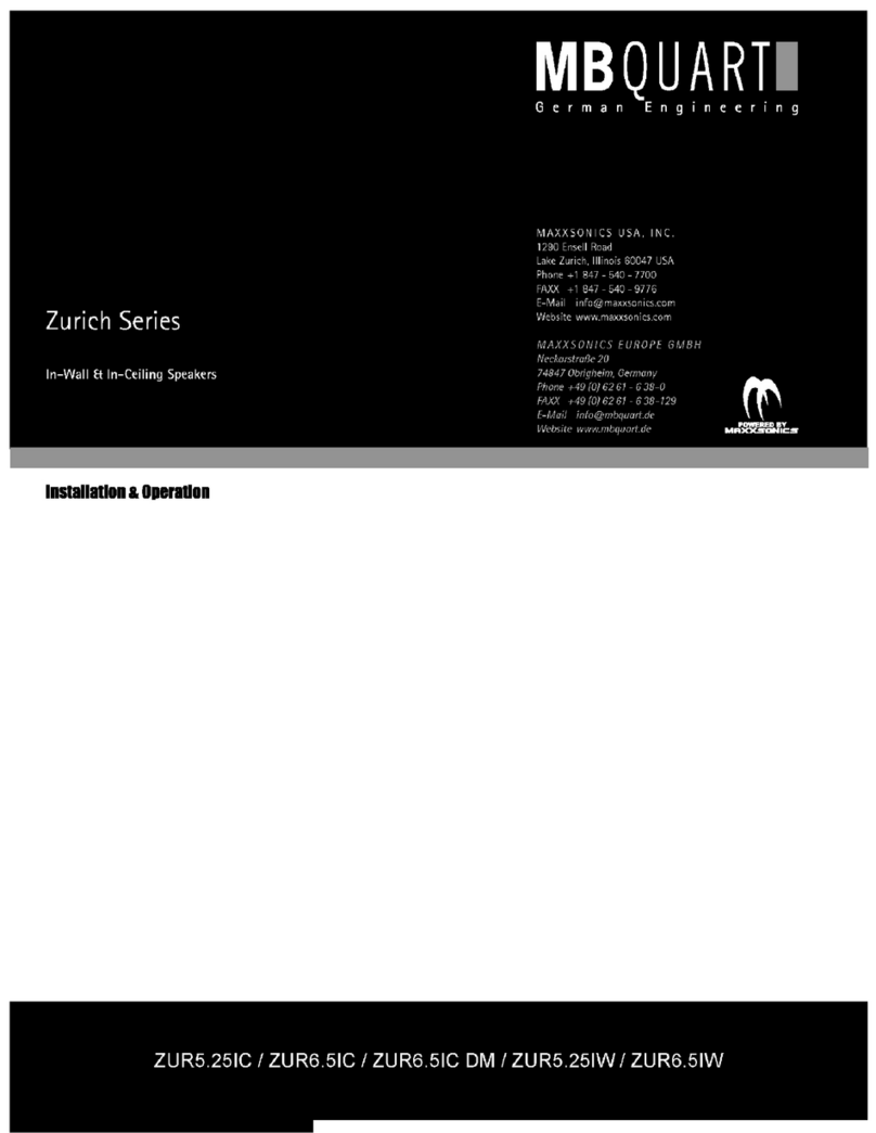 MB QUART ZUR5.25IC User manual