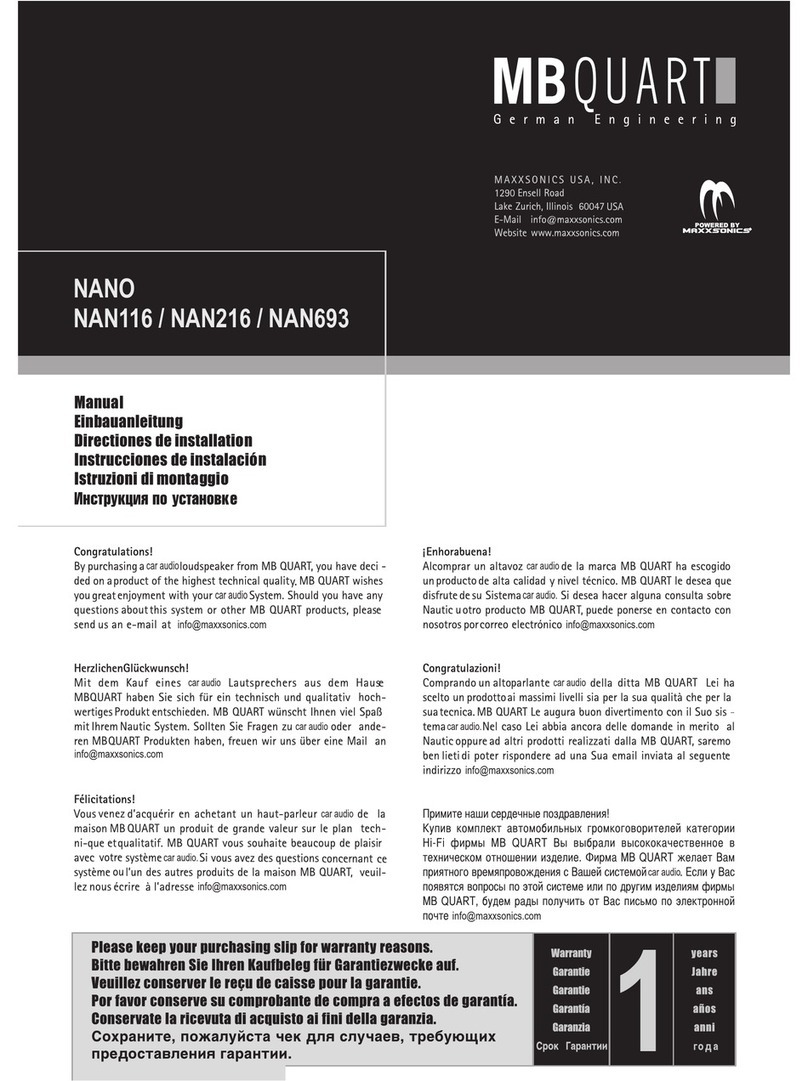 MB QUART Nano NAN116 owner's manual