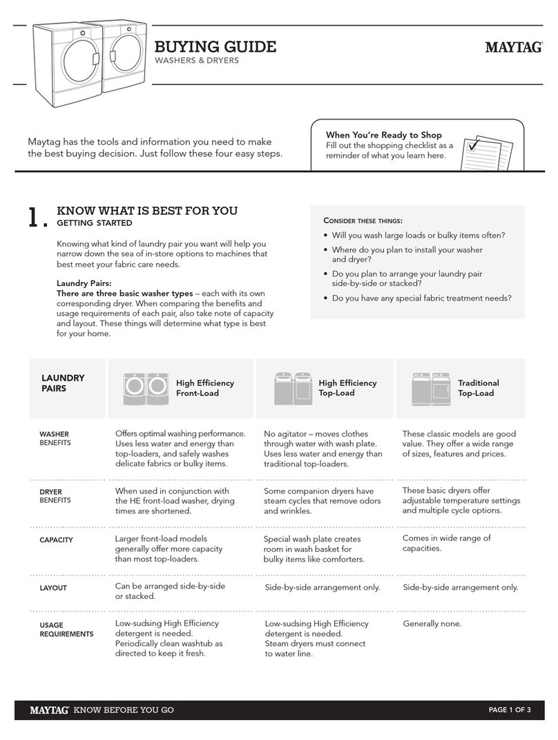 Maytag Washers & Dryers User manual Maytag Washers & Dryers User manual