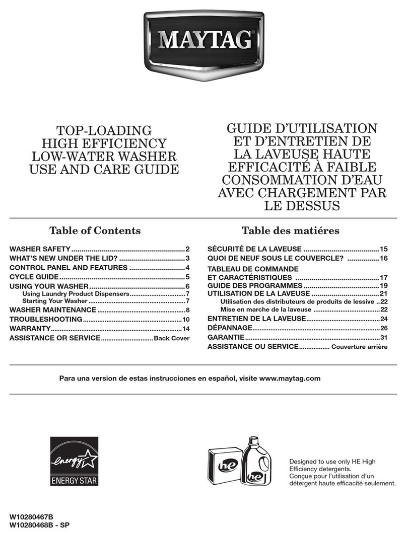 Maytag Bravos MVWX550XW User manual