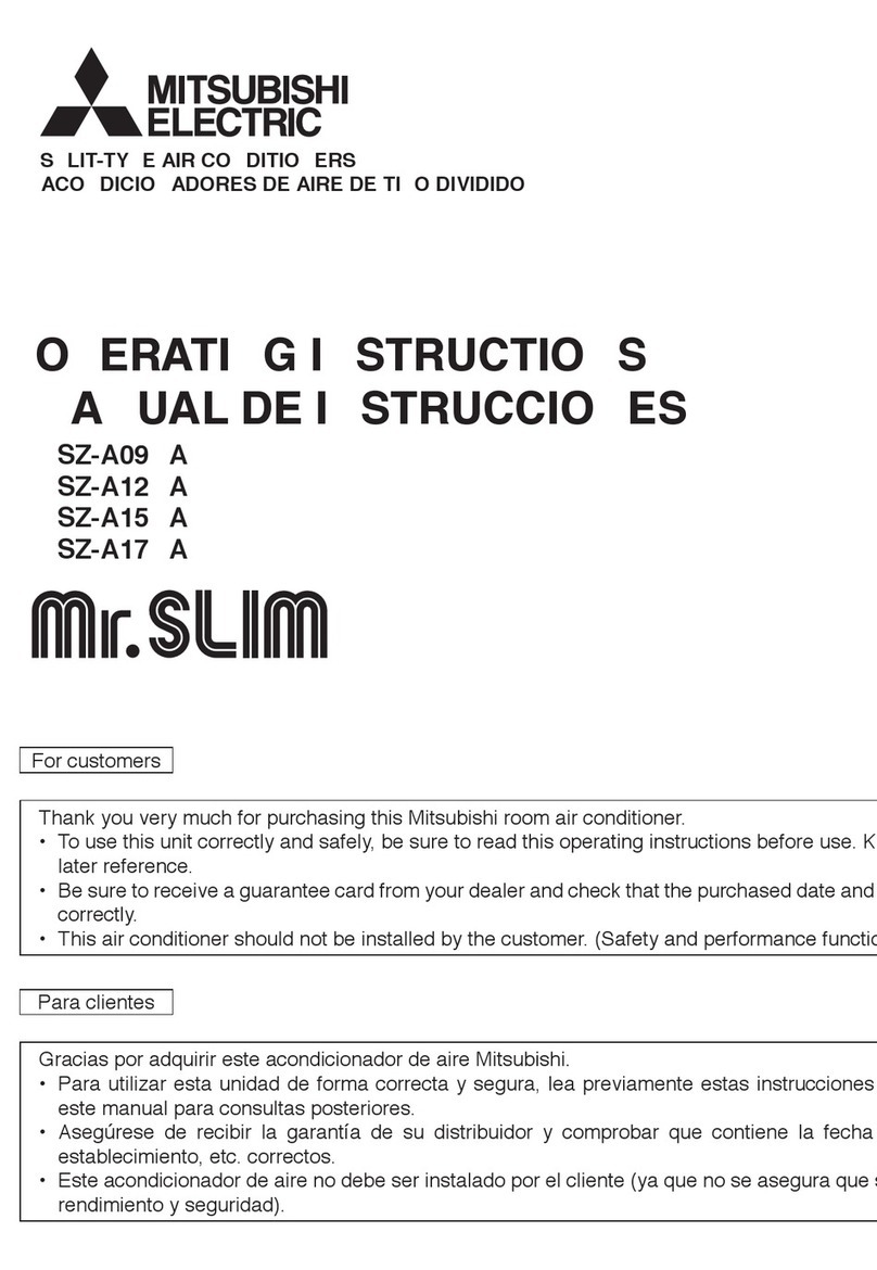 Mitsubishi Mr.Slim MSZ-A09NA User manual Mitsubishi Mr.Slim MSZ-A09NA User manual