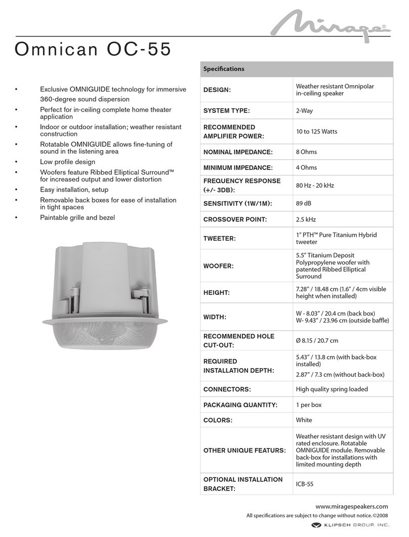 Mirage Omnican OC-55 User manual Mirage Omnican OC-55 User manual