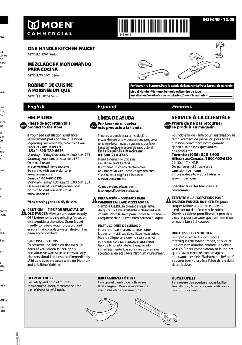 Moen 8701 Series manual