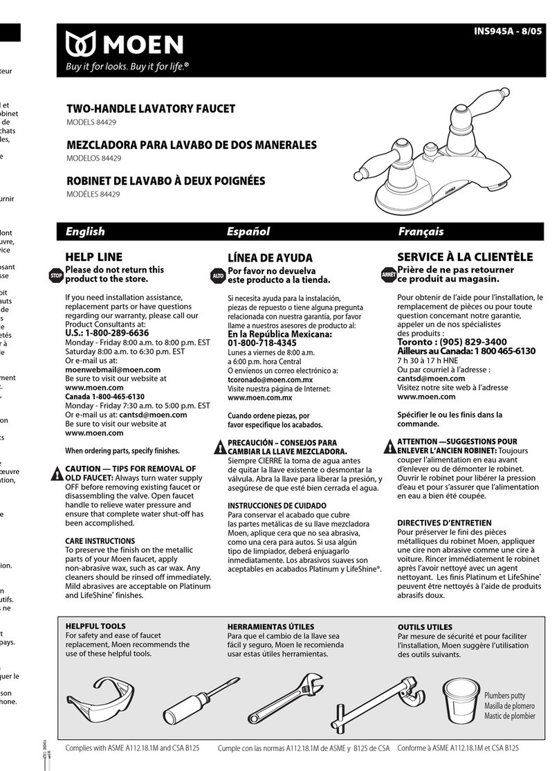 Moen 84429 User manual