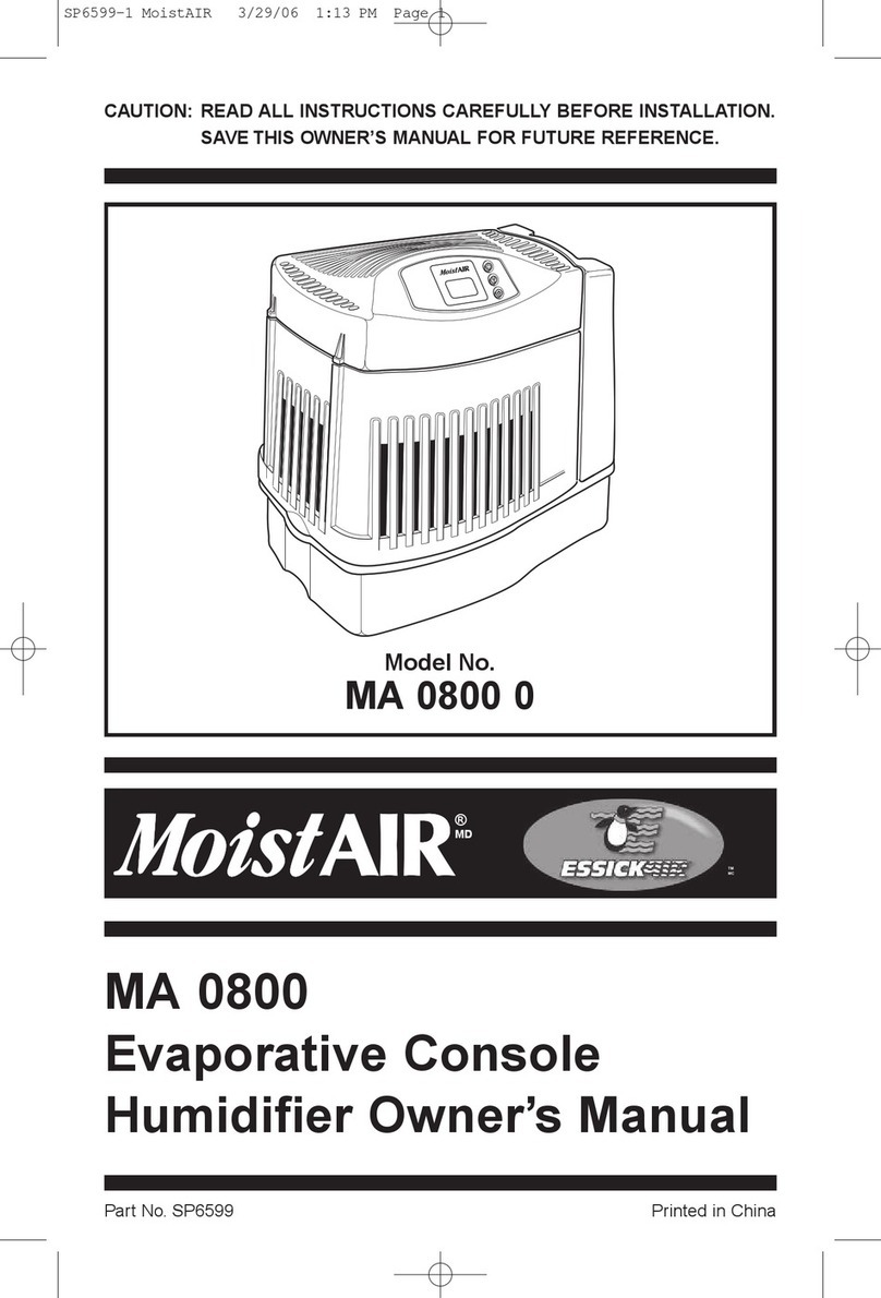 MoistAir MA 0800 owner's manual