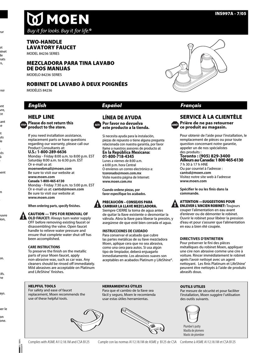 Moen 84236 Series instruction manual