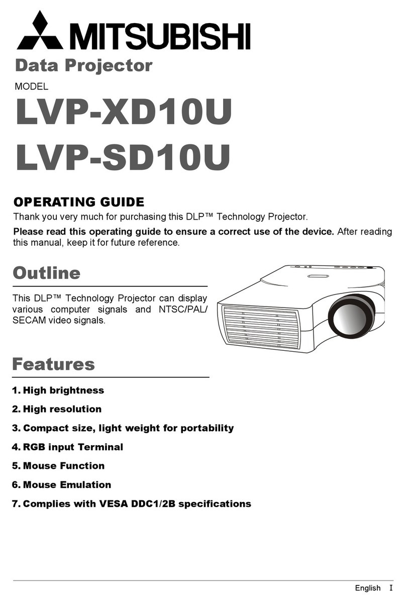 Mitsubishi LVP-XD10U User manual