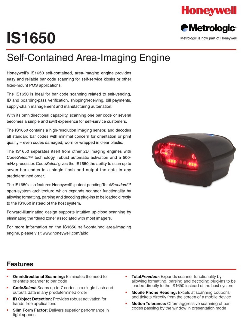 Metrologic FocusE IS1650 Specification sheet